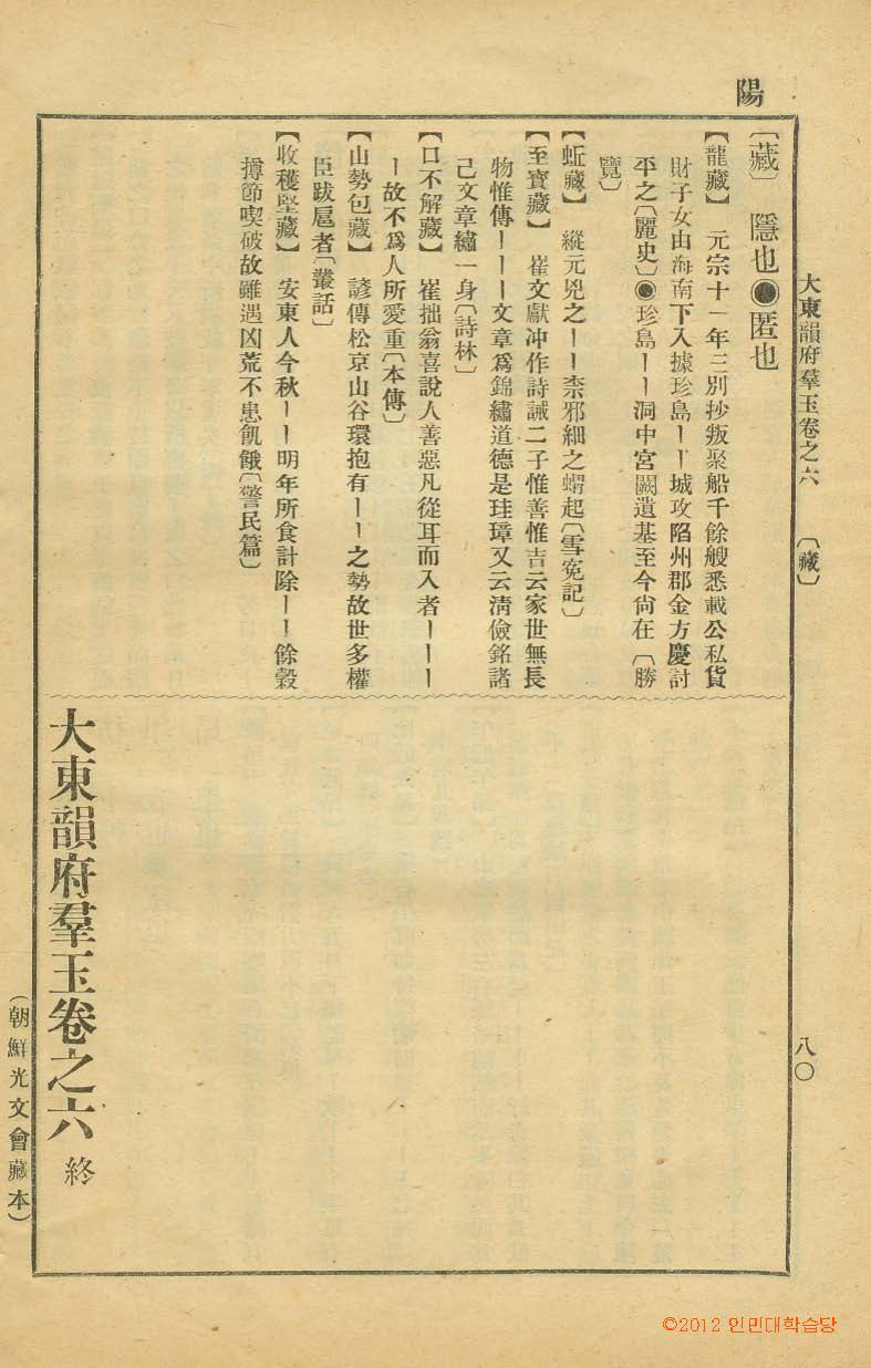 封皮-大東韻府羣玉 _9